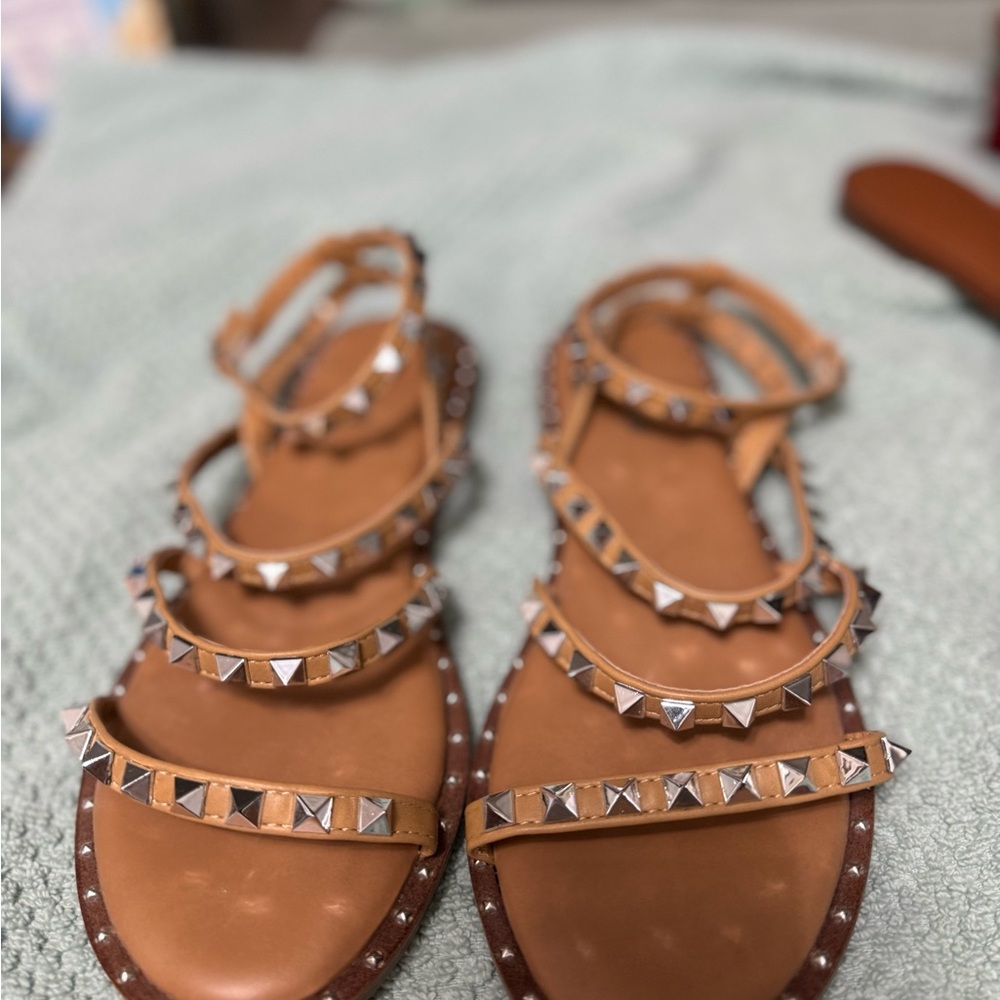Studded Tan Sandals